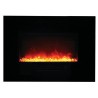 26" Flush Mount Fireplace W/ Blk Gls Surround - Red + Orange - 26" Flush Mount Fireplace W/ Blk Gls Surround - Red + Orange
