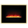 26" Flush Mount Fireplace W/ Blk Gls Surround - Red + Orange - 26" Flush Mount Fireplace W/ Blk Gls Surround - Red + Orange