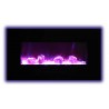 Amantii 34" Flush Mount fireplace with Black Glass Surround And Log set - Purple Flame - Amantii 34" Flush Mount fireplace with Black Glass Surround And Log set - Purple Flame