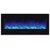 Amantii 50" fireplace with Black Glass surround - Blue Flame - Amantii 50" fireplace with Black Glass surround - Blue Flame
