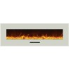 Amantii 60" Flush Mount fireplace with Black Glass Surround And Log set - Orange Flame - Amantii 60" Flush Mount fireplace with Black Glass Surround And Log set - Orange Flame