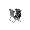 Mag Magazine Rack Black/White Leather Sling with Polished Stainless Steel - White BG