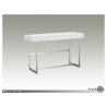 Remi Sofa Table Matte White with Brushed Stainless Steel - Angled Studio Shoot - Remi Sofa Table Matte White with Brushed Stainless Steel - Angled Studio Shoot