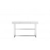 Remi Sofa Table Matte White with Brushed Stainless Steel - Front - Remi Sofa Table Matte White with Brushed Stainless Steel - Front
