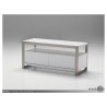 Brando 39x16x18 TV Stand High Gloss White with Polished Stainless Steel - Brando 39x16x18 TV Stand High Gloss White with Polished Stainless Steel