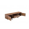 Remi 71x21x17 TV Stand Natural Walnut with Brushed Stainless Steel - Drawers Opened - Remi 71x21x17 TV Stand Natural Walnut with Brushed Stainless Steel - Drawers Opened
