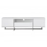 Remi 71x21x17 TV Stand Matte White with Brushed Stainless Steel - Remi 71x21x17 TV Stand Matte White with Brushed Stainless Steel