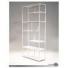 Booker Bookshelf Industrial Metal in White Powder Coated Finish - Angled  Studio Shot - Booker Bookshelf Industrial Metal in White Powder Coated Finish - Angled  Studio Shot