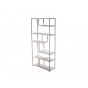 Booker Bookshelf Industrial Metal in White Powder Coated Finish - Angled View - Booker Bookshelf Industrial Metal in White Powder Coated Finish - Angled View