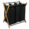 Oceanstar X-Frame Bamboo 3-Bag Laundry Sorter With Bag -  - Oceanstar X-Frame Bamboo 3-Bag Laundry Sorter With Bag - 