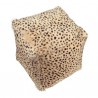Moe's Home Collection Spotted Goat Fur Pouf - Cream - Moe's Home Collection Spotted Goat Fur Pouf - Cream