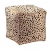Moe's Home Collection Spotted Goat Fur Pouf - Cream - Moe's Home Collection Spotted Goat Fur Pouf - Cream