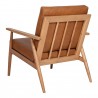 Harper Leather Lounge Chair Tan - Back Angled View - Harper Leather Lounge Chair Tan - Back Angled View