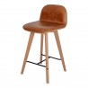 Napoli Leather Counter Stool Tan - Angled - Napoli Leather Counter Stool Tan - Angled